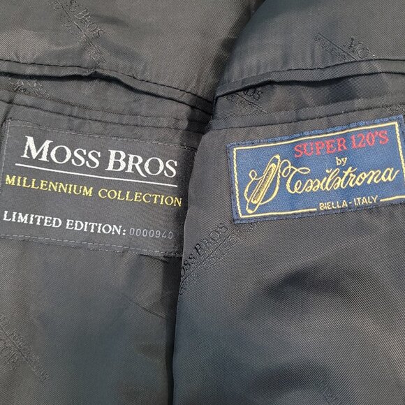 Moss Bros Italian Wool Super 120's Limited Edition Double Breasted Tuxedo 42L - Picture 3 of 16